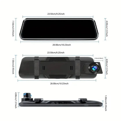 DualSight® Pro by JV Auto – Dash Cam & Touch Screen Infotainment System | 4K UHD Front & 1080P Rear Cameras | Wireless & Wired – CarPlay & Android Auto Compatible