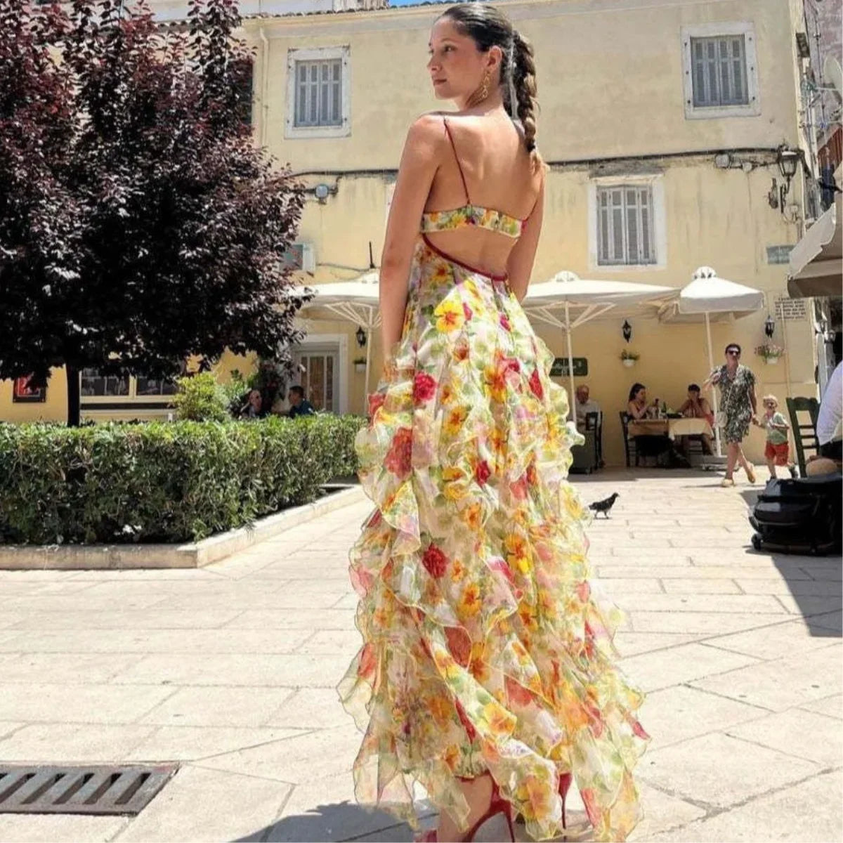 ISABELLA™ – Romantic Floral Ruffle Maxi Dress