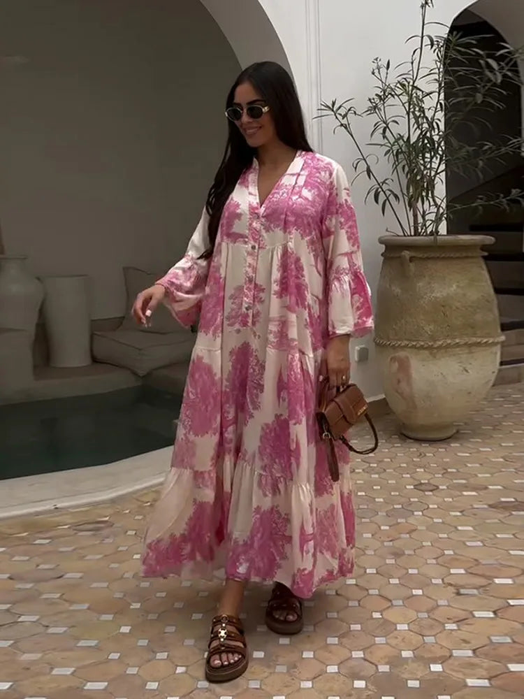 GlamMouris™ | Boho-maxi-kjole med blomstermønster