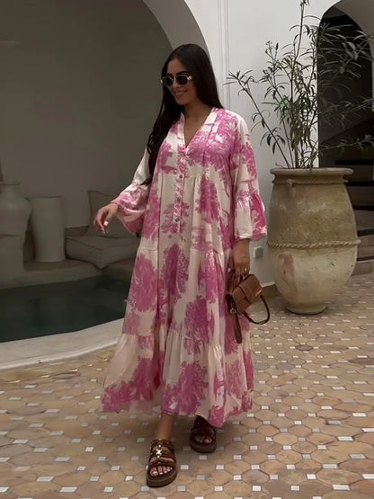 GlamMouris™ | Boho-maxi-kjole med blomstermønster