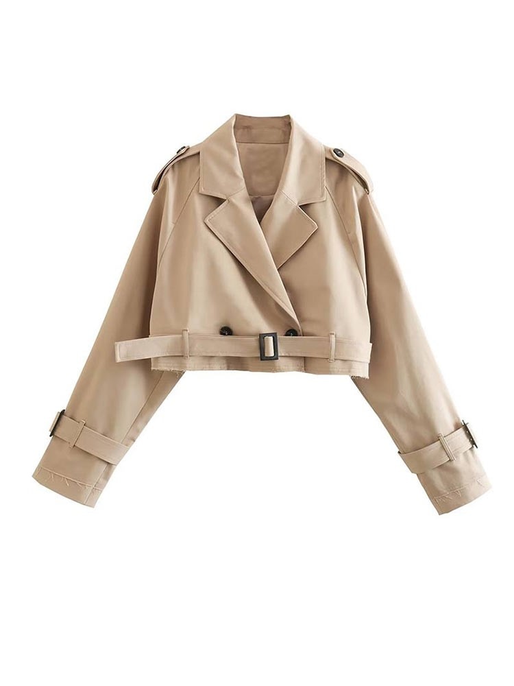 Theresa - Kurzer Trenchcoat Beige für stilvolle Auftritte
