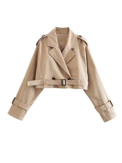 Theresa - Kurzer Trenchcoat Beige für stilvolle Auftritte