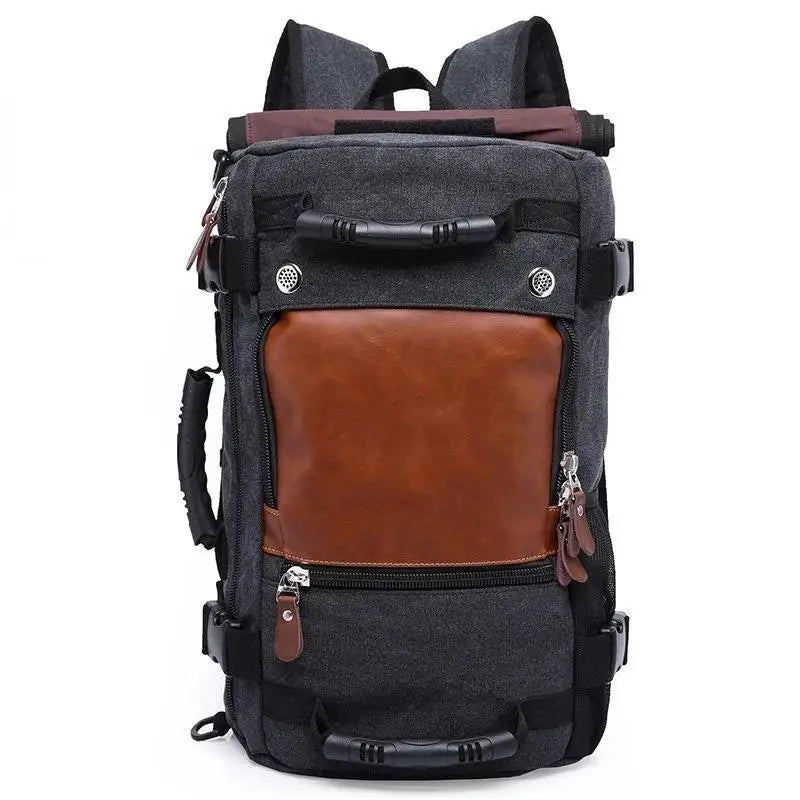 Journeyman Duffel Backpack – Waterproof, Spacious,  Timeless Appeal. Made with Leather  Canvas: Made for Adventures in the Forest, Beach, Airport,  Streets
