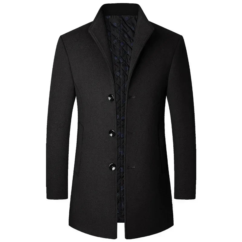 Lyle | Men Sophisticated Long Overcoat z Buttons