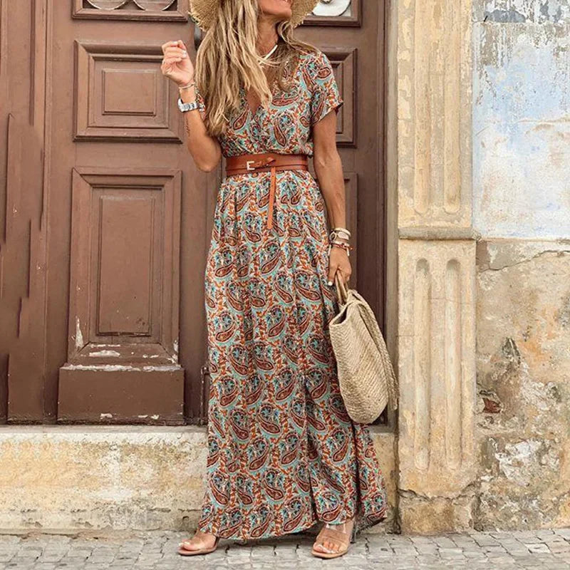 Elegant Bohemian Maxi-Kjole