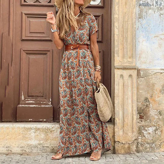 Elegant Bohemian Maxi-Kjole