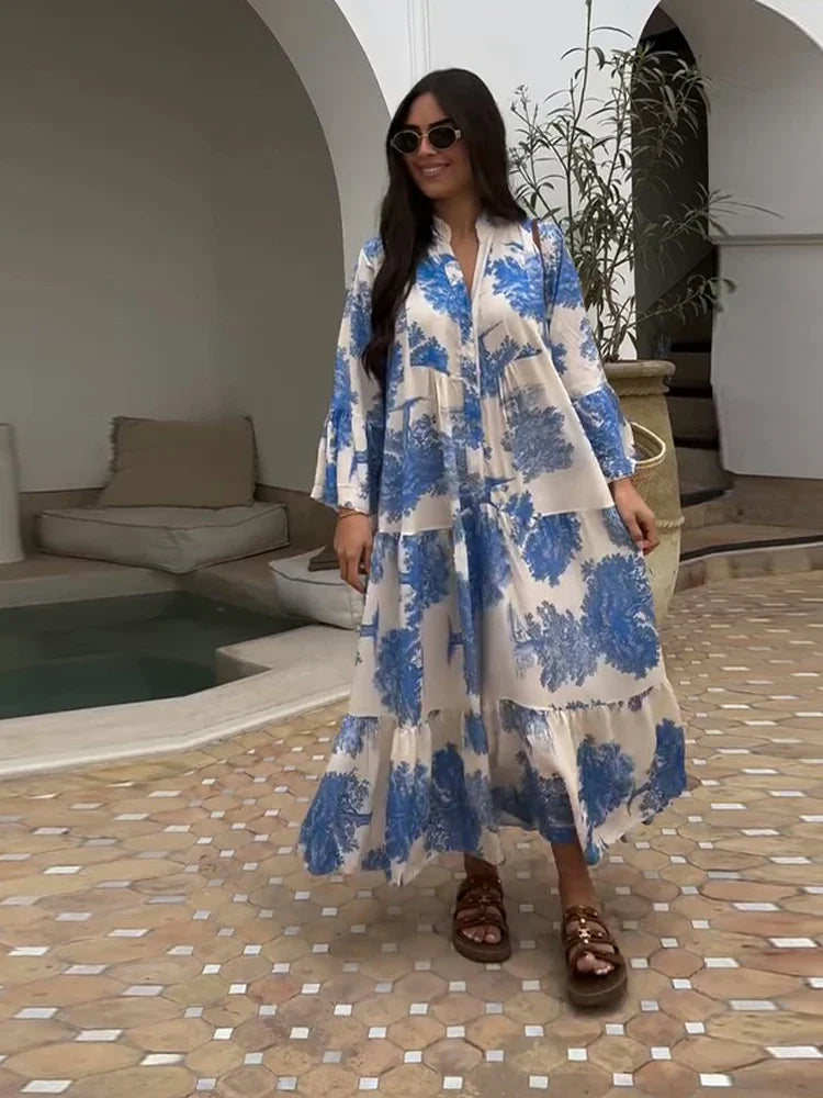 GlamMouris™ | Boho-maxi-kjole med blomstermønster
