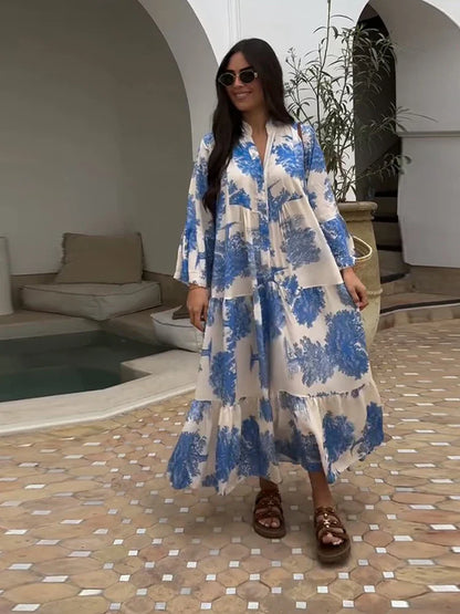 GlamMouris™ | Boho-maxi-kjole med blomstermønster