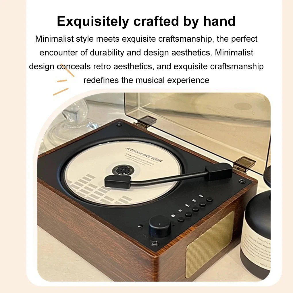 Retro CD-speler Bluetooth 5.1 Draagbaar Hout USB AUX Woonkamer Slaapkamer Muziekspeler Oplaadbaar Afstandsbediening Vintage | Restfield