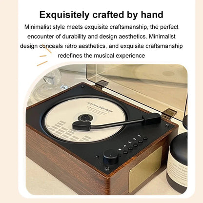 Retro CD-speler Bluetooth 5.1 Draagbaar Hout USB AUX Woonkamer Slaapkamer Muziekspeler Oplaadbaar Afstandsbediening Vintage | Restfield