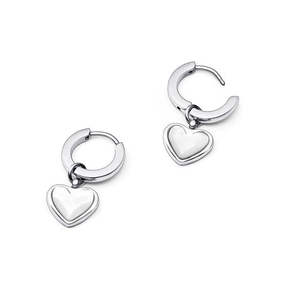 Boucles d'oreilles Huggie en quartz blanc