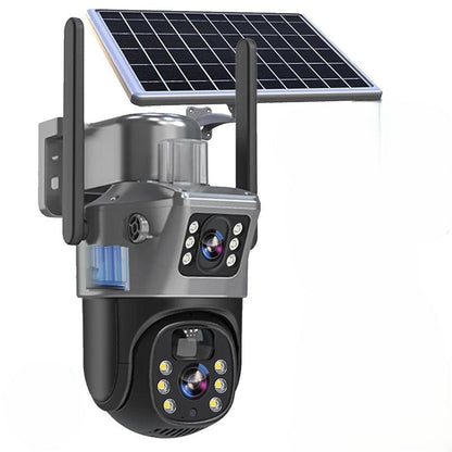 Sicherheitskamera Solar Dual-Linse | 10x Zoom 360° PTZ | 12.000 mAh IP66 4G WLAN | Vigiora