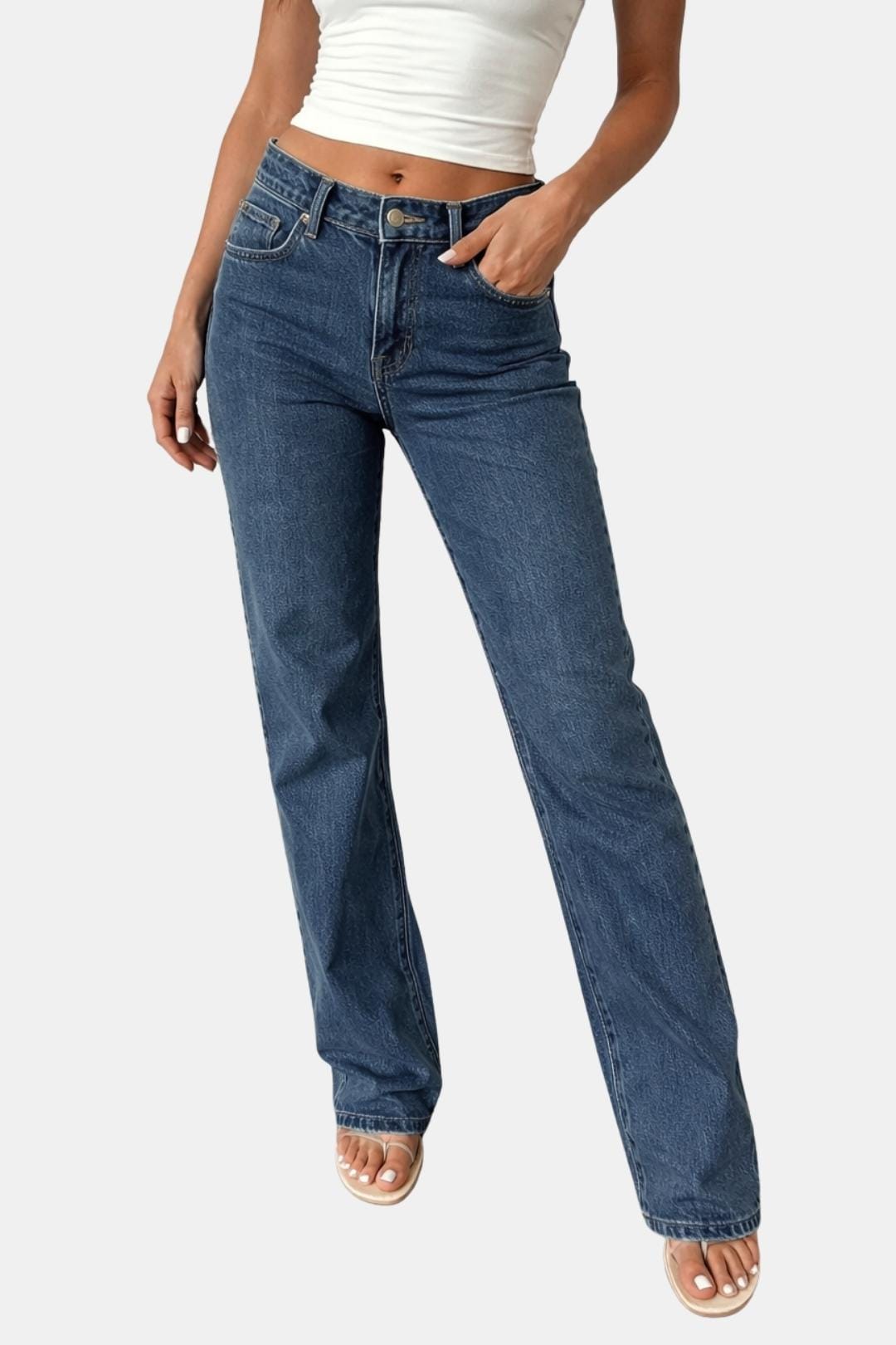Sidonia - Low Rise Semi Wide Leg Retro Fit Jeans