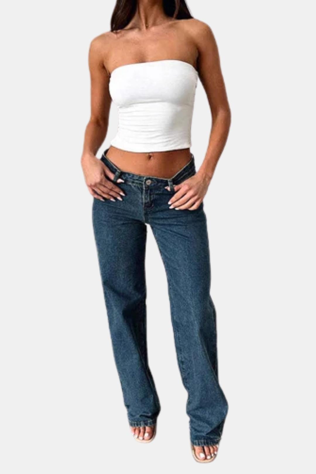 Sidonia - Low Rise Semi Wide Leg Retro Fit Jeans