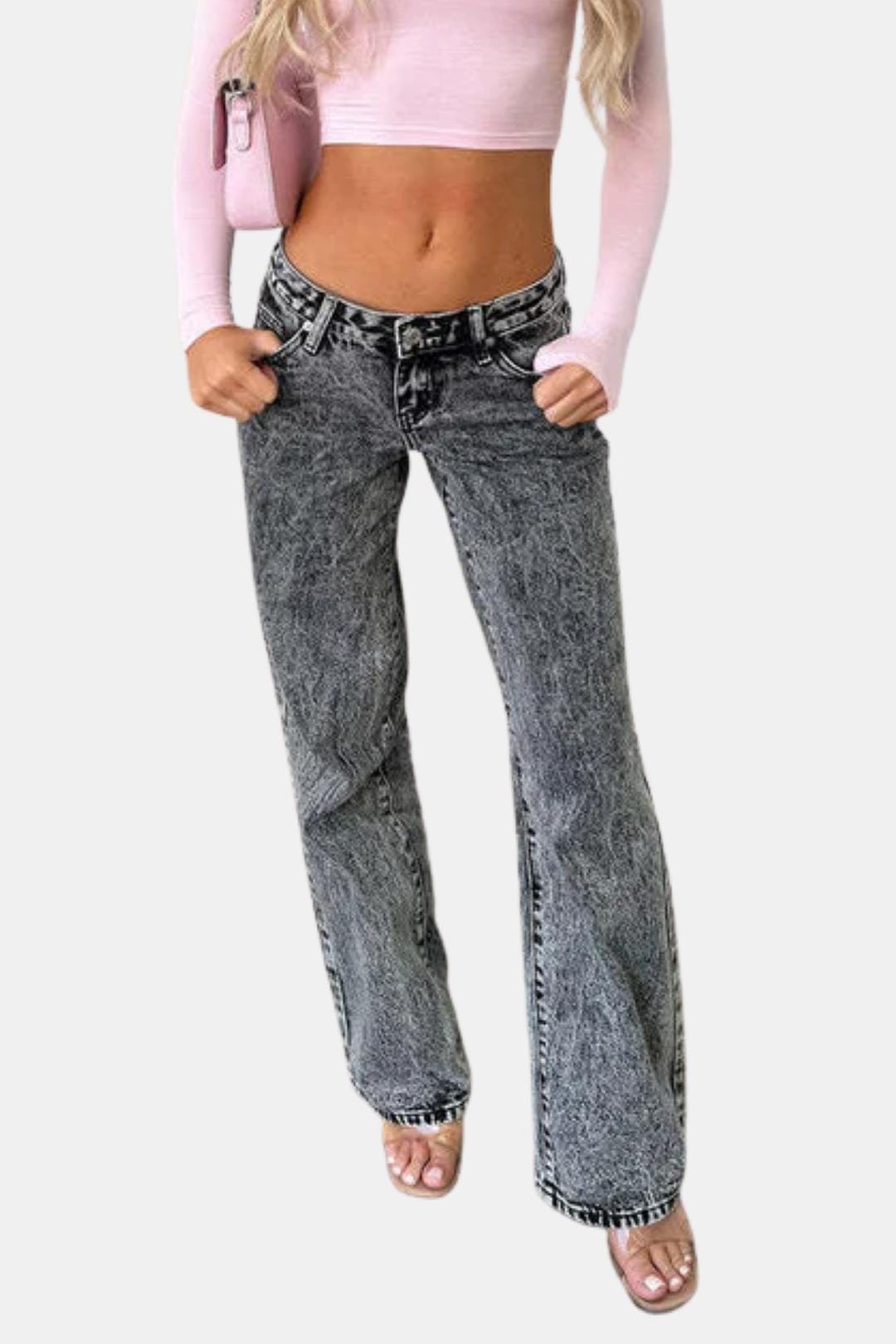 Sidonia - Low Rise Semi Wide Leg Retro Fit Jeans