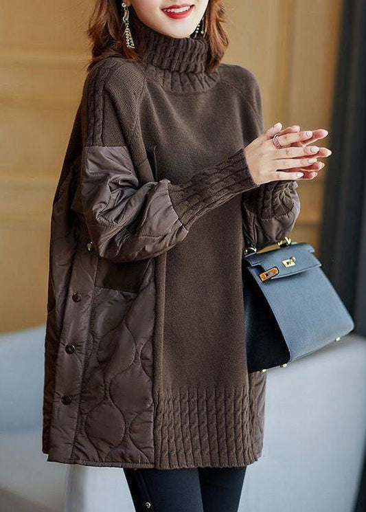 Cozy Patchwork Turtleneck Knit