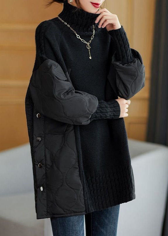 Cozy Patchwork Turtleneck Knit