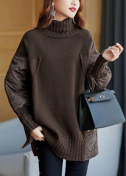 Cozy Patchwork Turtleneck Knit