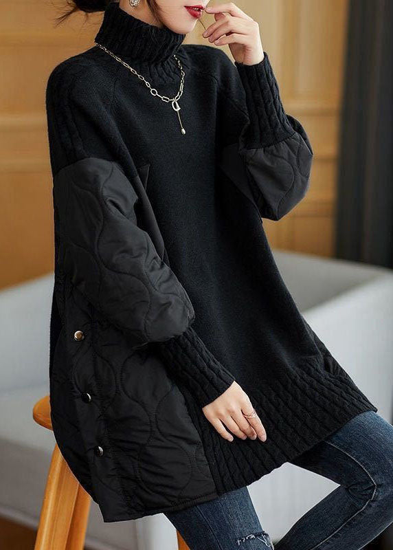 Cozy Patchwork Turtleneck Knit