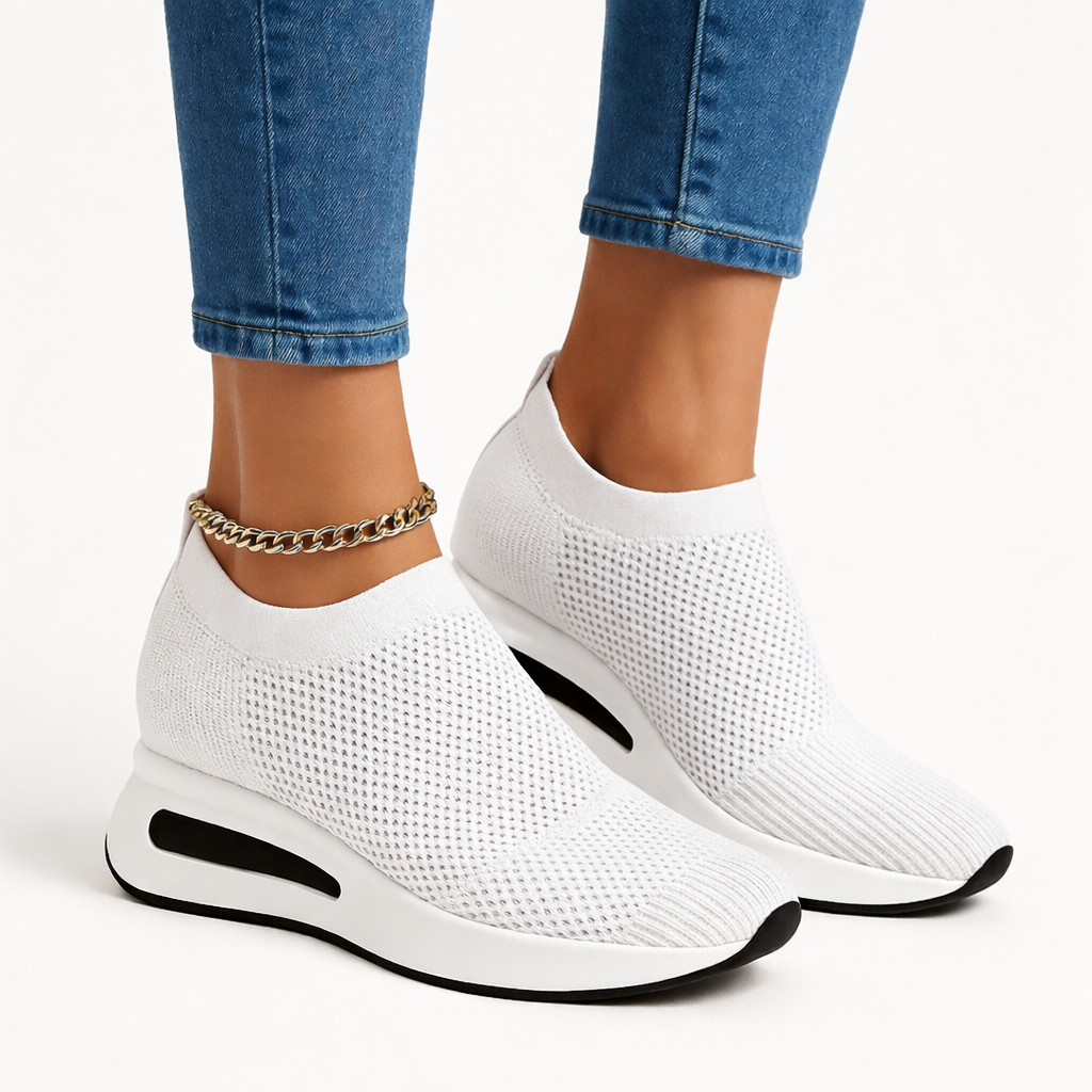 Baskets Compensées Respirantes pour Femmes Élégantes Confortables