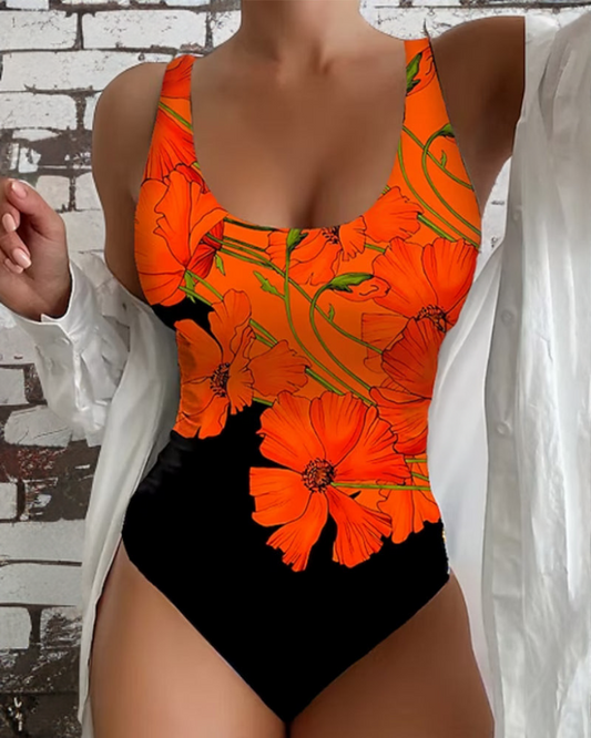 Lucy - Eleganter Einteiliger Badeanzug mit Blumenmuster