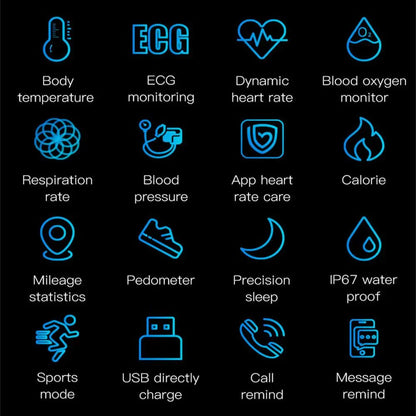 Smartwatch EKG & Blutdruck PPG | Schlafüberwachung | Bluetooth iOS & Android | Vitalband
