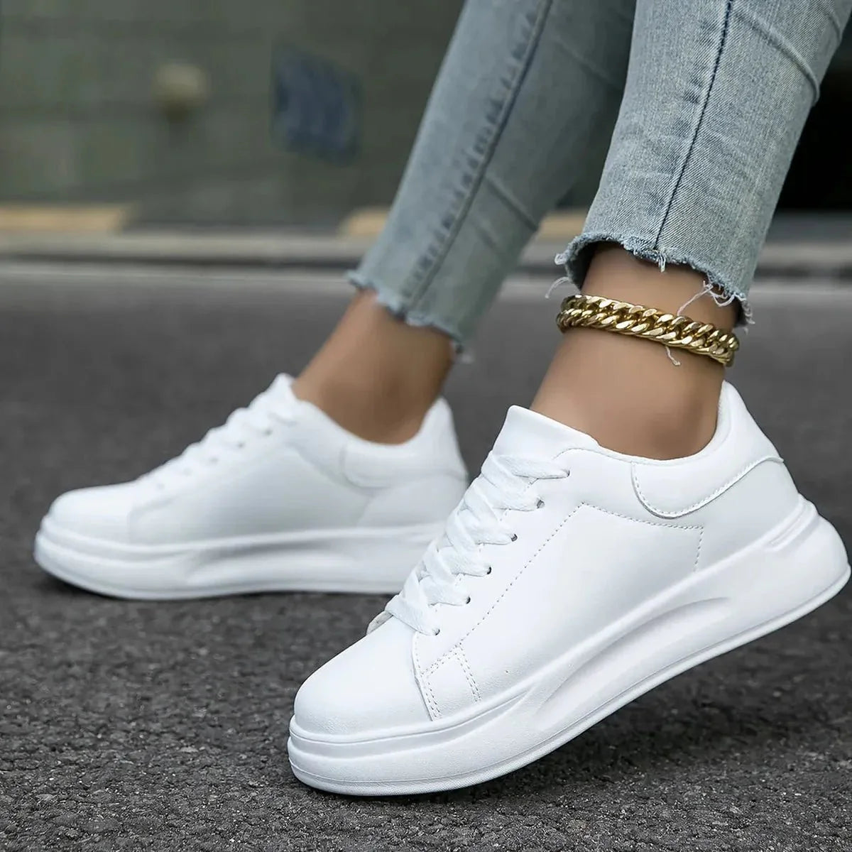 Sneakers Dames | Orthopedisch & Tijdloos Wit Design