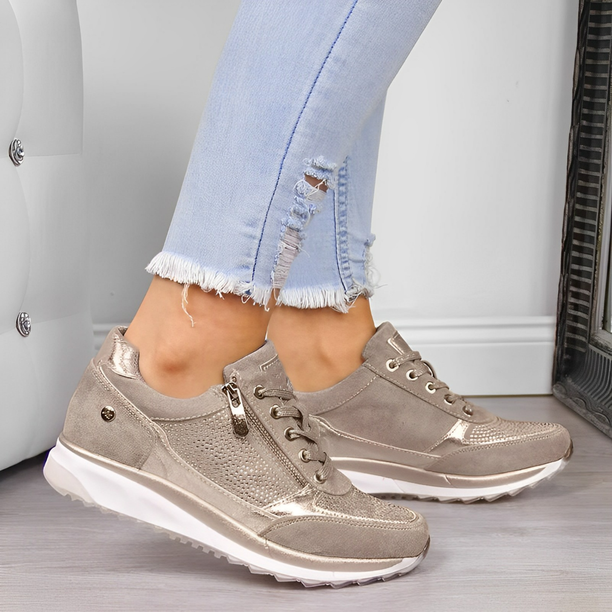 Moriana – Women Sneakers With Side Zipper Easy Fit