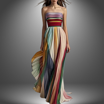 Sofia | Elegant Pleated Strapless Maxi Dress