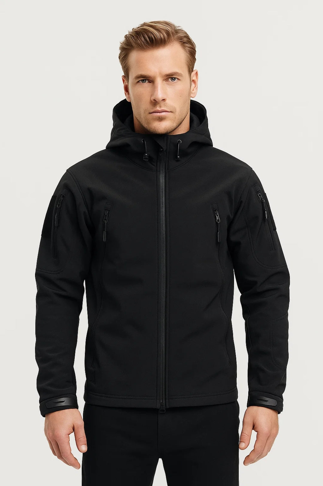 Men’s Functional Jacket with Hood and Zip – Casual Lightweight Outerwear for Everyday and Outdoor Wear