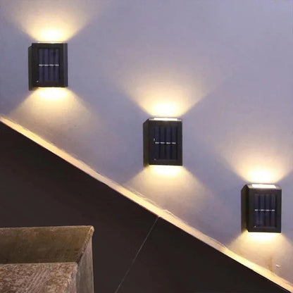 Solar-LED-Wandlampe – Warmes Licht ohne Kabel (4er-Set) Zorenza