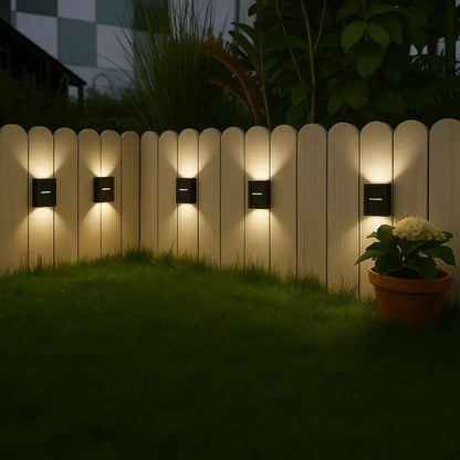 Solar-LED-Wandlampe – Warmes Licht ohne Kabel (4er-Set) Zorenza
