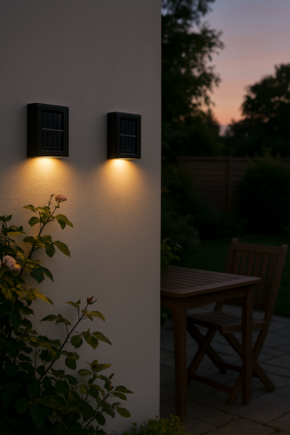 Solar Wandlampen LED Außen | 8h Leuchtdauer | Bewegungsmelder Kabellos | Lumavex