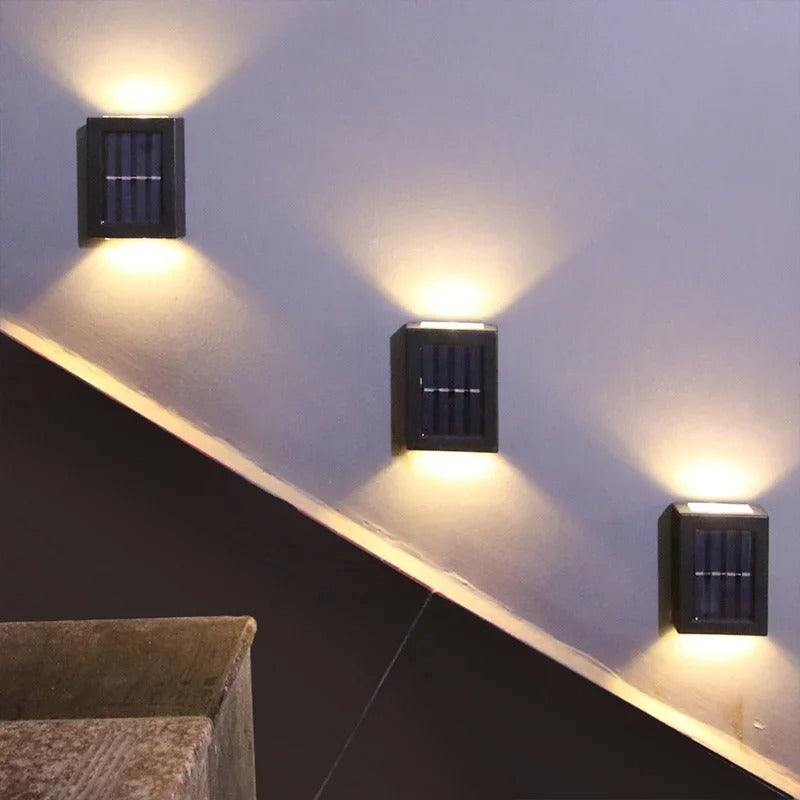 Solar Wandlampen LED Außen | 8h Leuchtdauer | Bewegungsmelder Kabellos | Lumavex