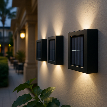 Solar Wandlampen LED Außen | 8h Leuchtdauer | Bewegungsmelder Kabellos | Lumavex