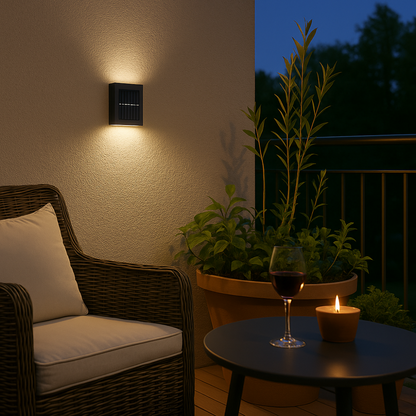 Solar Wandlampen LED Außen | 8h Leuchtdauer | Bewegungsmelder Kabellos | Lumavex