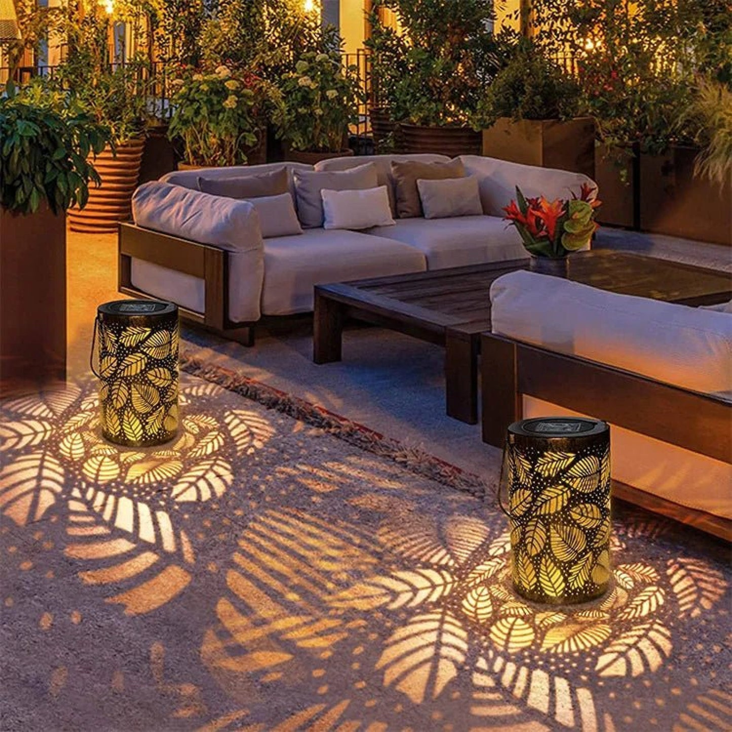 Solar lamp tuin | Zonne energie lamp met bloemen projectie