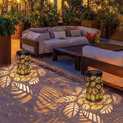 Solar lamp tuin | Zonne energie lamp met bloemen projectie