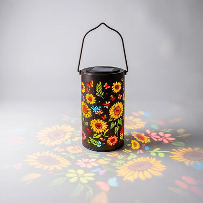 Solar lamp tuin | Zonne energie lamp met bloemen projectie