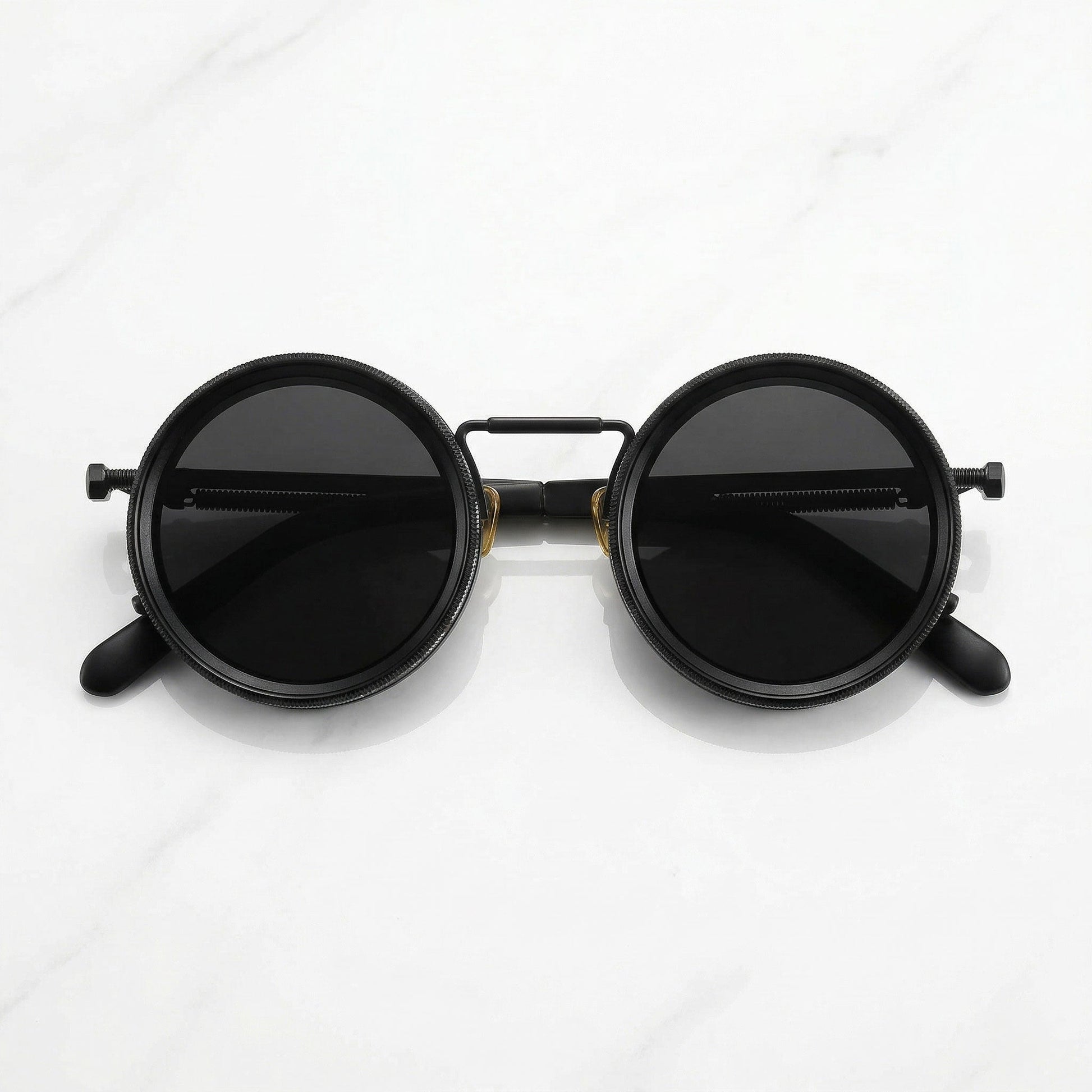 Solbriller | Runde solbriller med vintage metalstel