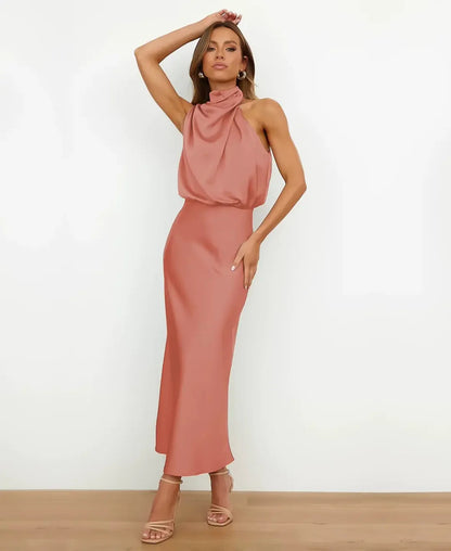 Solène | Women's Draped Elegant Midi Dress