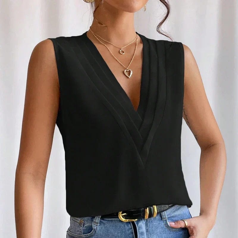 Lottie - Sleeveless V-Neck Blouse