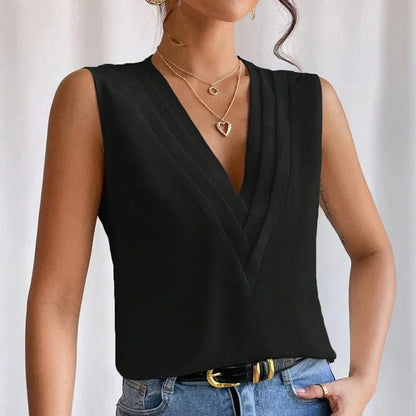 Lottie - Sleeveless V-Neck Blouse