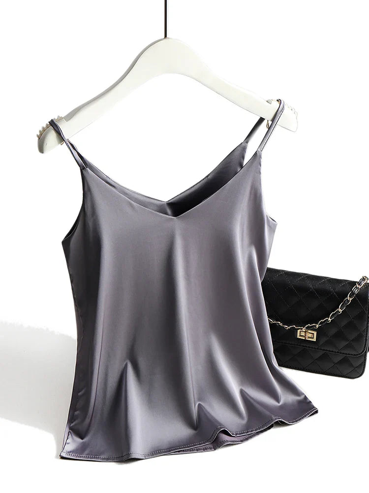 Spaghetti-Träger Top | Damen Satin Cami Oberteil 1