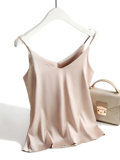 Spaghetti-Träger Top | Damen Satin Cami Oberteil 8