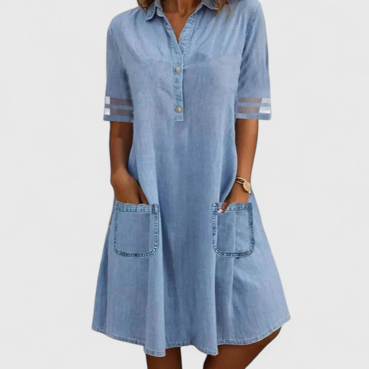 Chloe Figure Flattering Denim Dress