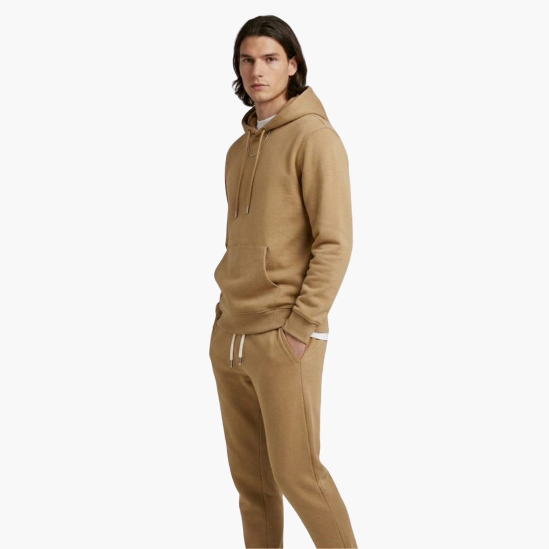 Sportive Herren Trainingsanzug | Bequemer Kapuzenpullover & Schmal zulaufende Jogginghosen für Fitness und Freizeit 2