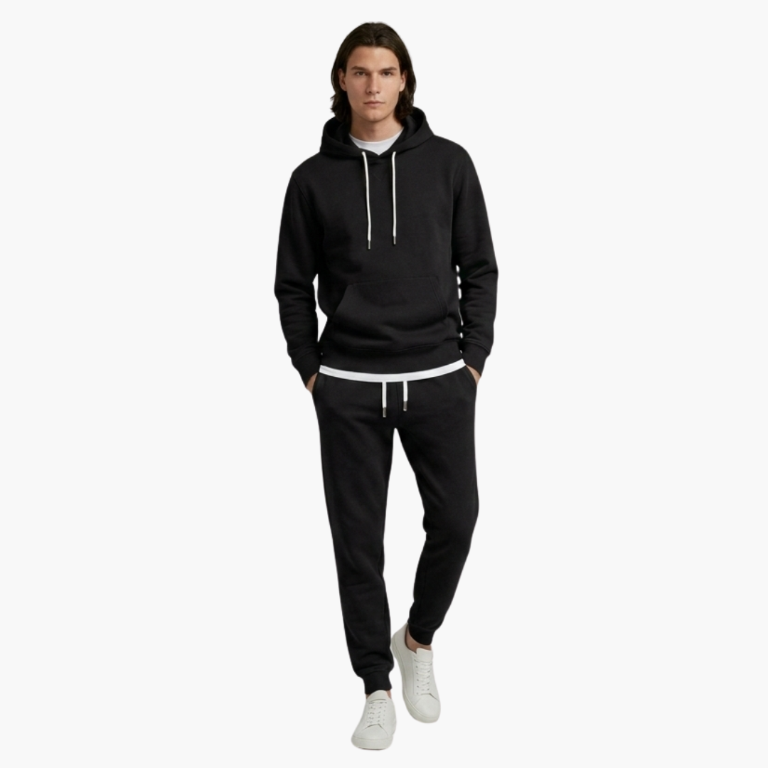 Sportive Herren Trainingsanzug | Bequemer Kapuzenpullover & Schmal zulaufende Jogginghosen für Fitness und Freizeit 5