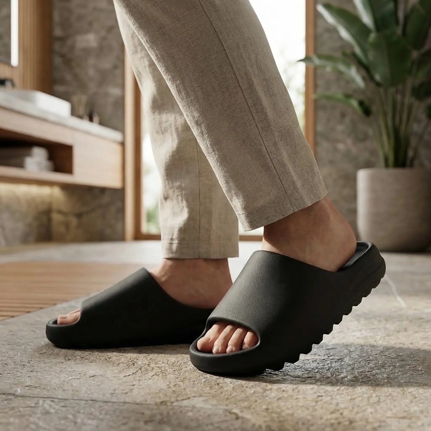 Squishly - Thick-Soled Cushioned Slide Sandal  Casual Everyday Wear