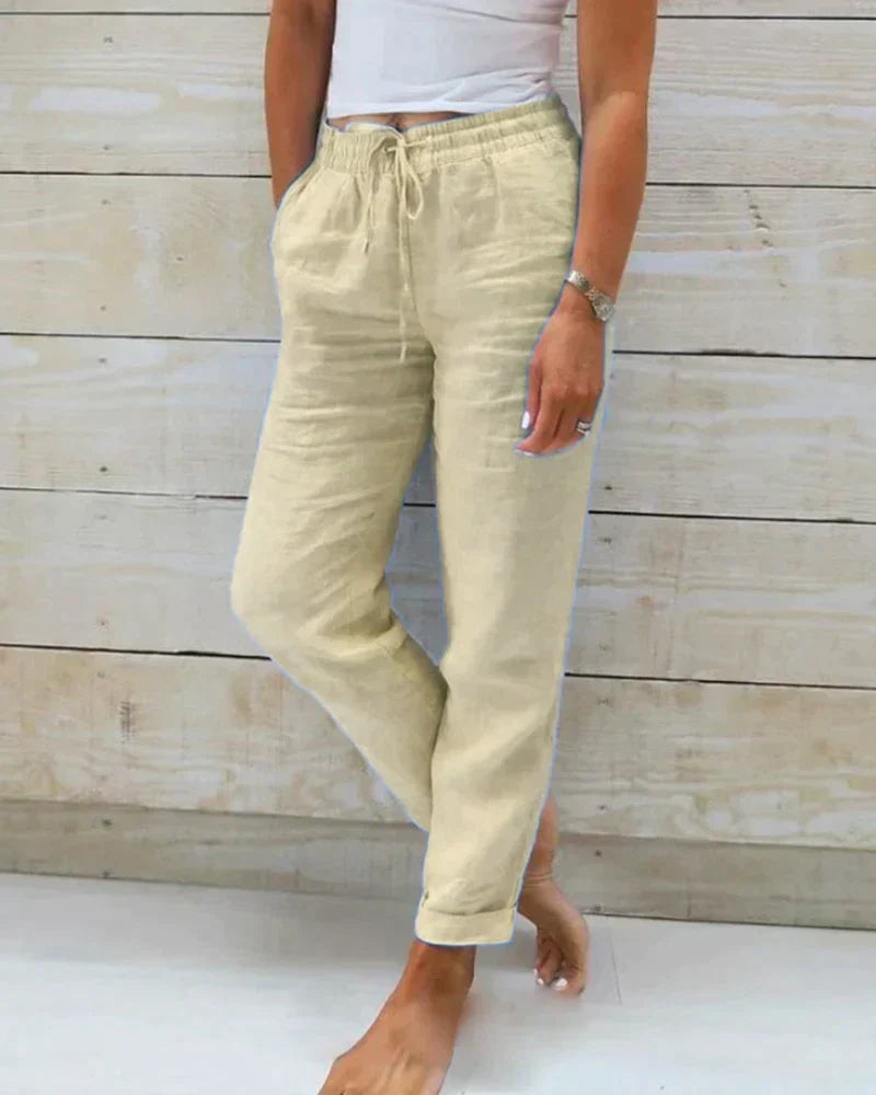 Damska Spodnie Biegacze Zrelaksowany | Na Sznurku